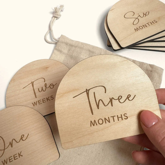 Baby Monthly Milestone Wooden Photo Props - Freya