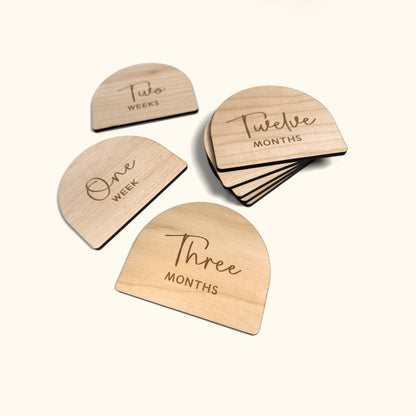 Baby Monthly Milestone Wooden Photo Props - Freya