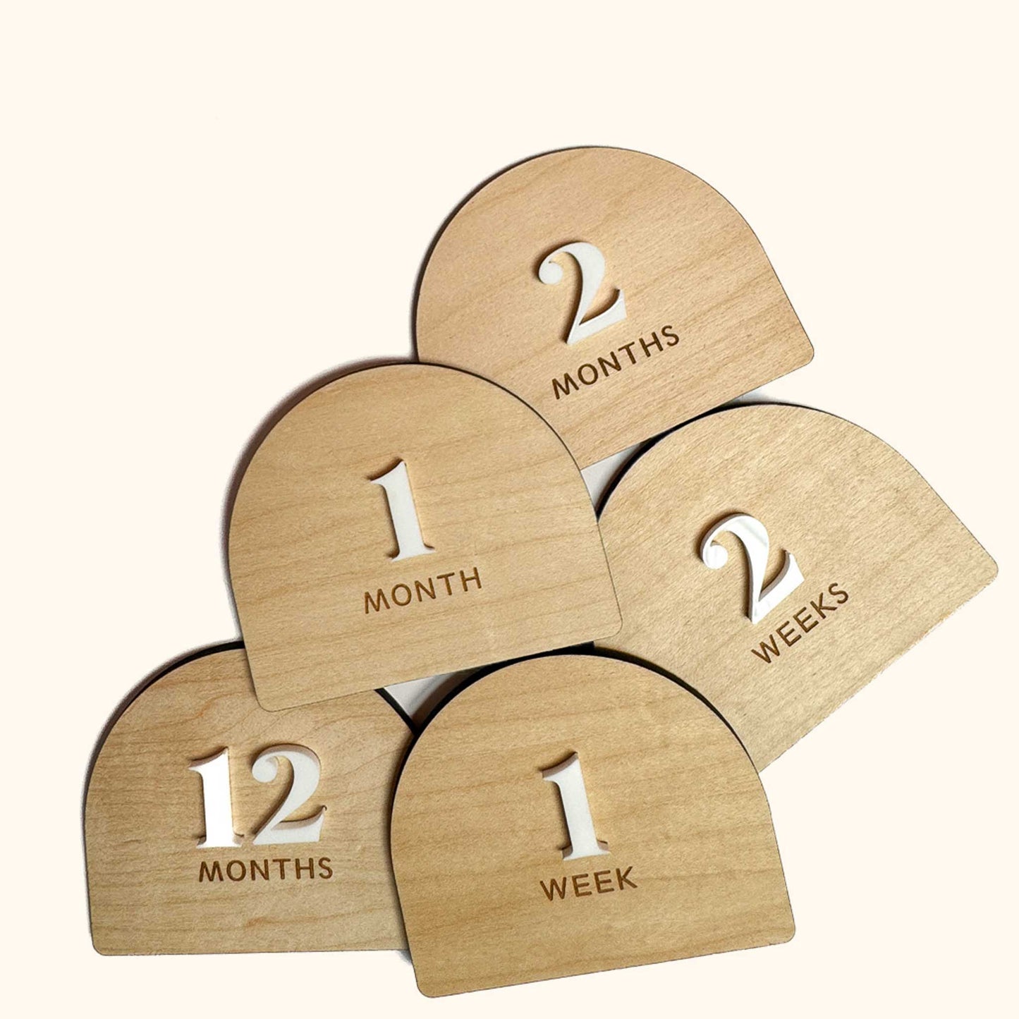 Baby Monthly Milestone Wooden Photo Props - Finn