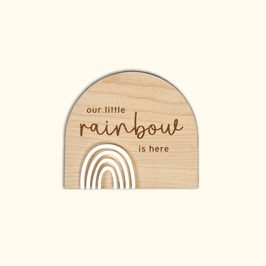 Rainbow Baby Birth Announcement "Our little rainbow is here"